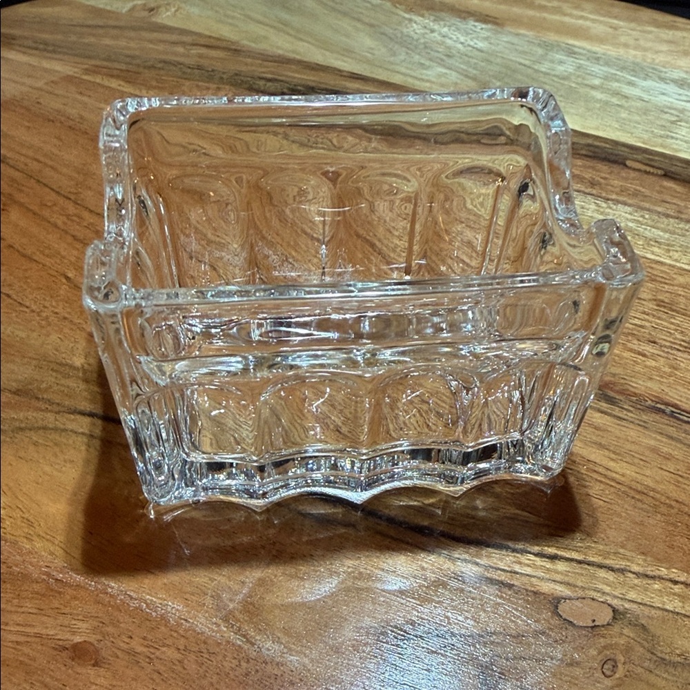 VINTAGE Clear Glass Sugar Packet Holder